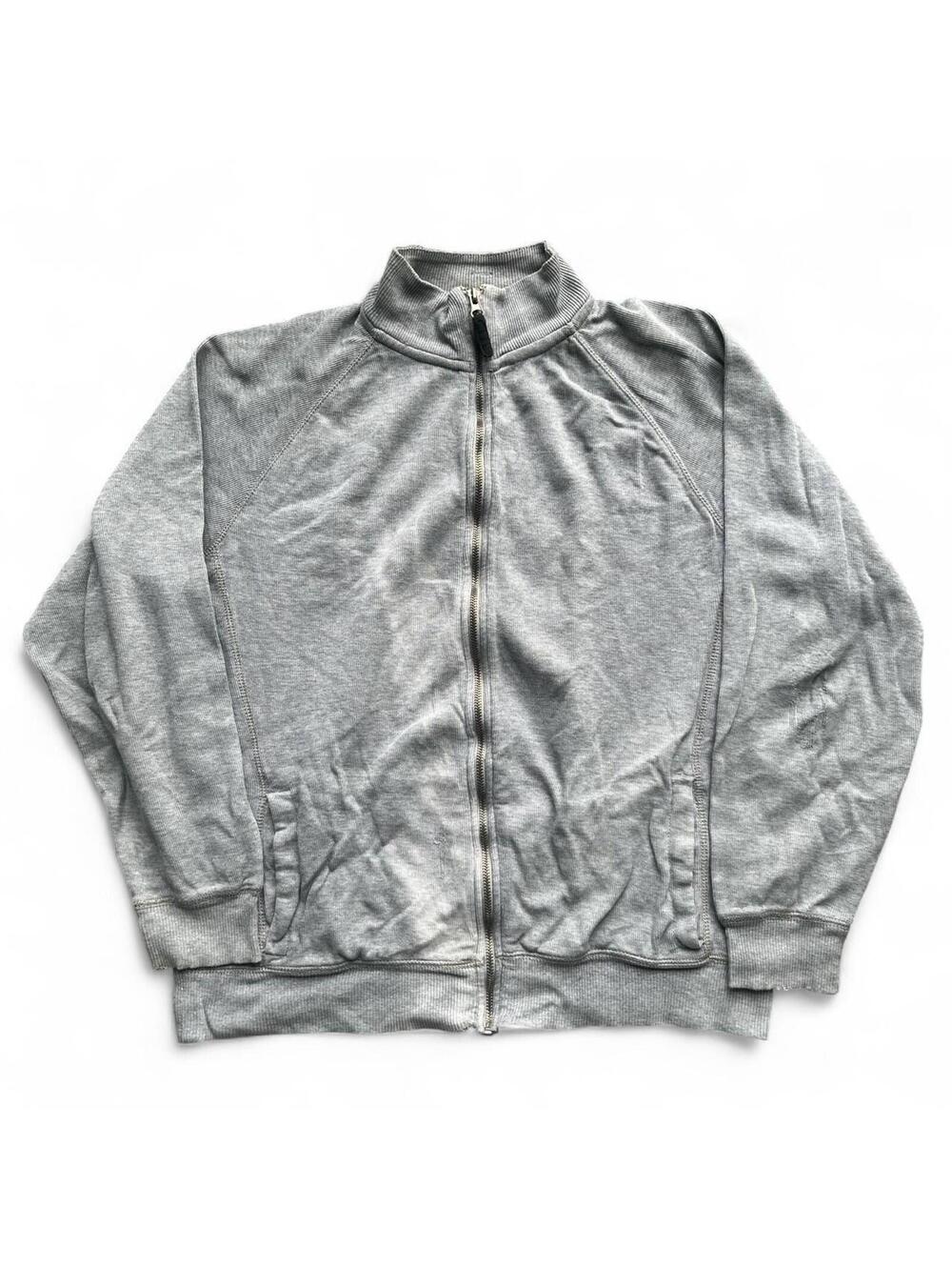 Gray Full Zip Long Sleeve Sweatshirt Jacket